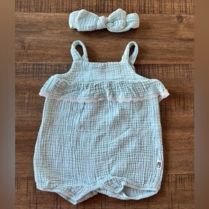 RABBIT BEAR | Organic Romper Baby Blue - 6-9 Months